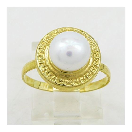 10K Yellow Gold womens synthetic pear ring ASVJ41 2