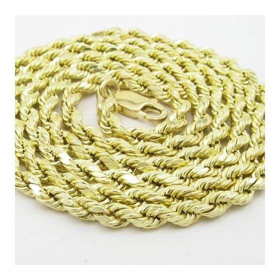 "Mens 10k Yellow Gold rope chain ELNC12 22"" long and 3mm wide 2"