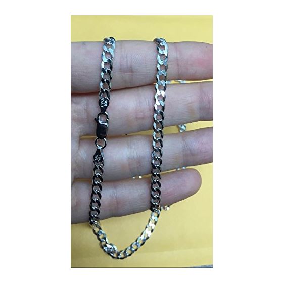 Sterling Silver 4.2 mm Wide Cuban Curb Link Chain Necklace 2