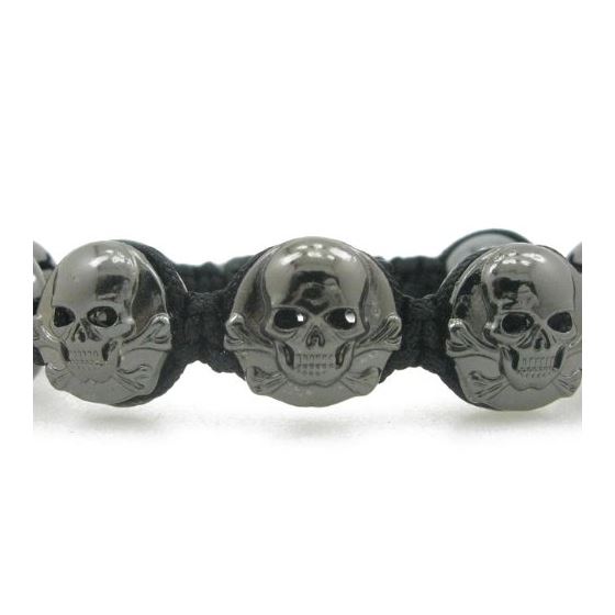 "Mens black skull string bracelet Diameter - 2.5 inch
