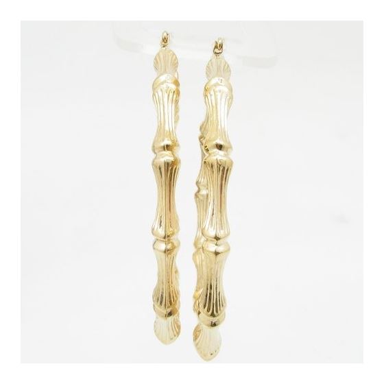 10k Yellow Gold earrings Xl bambo hoop AGBE24 2