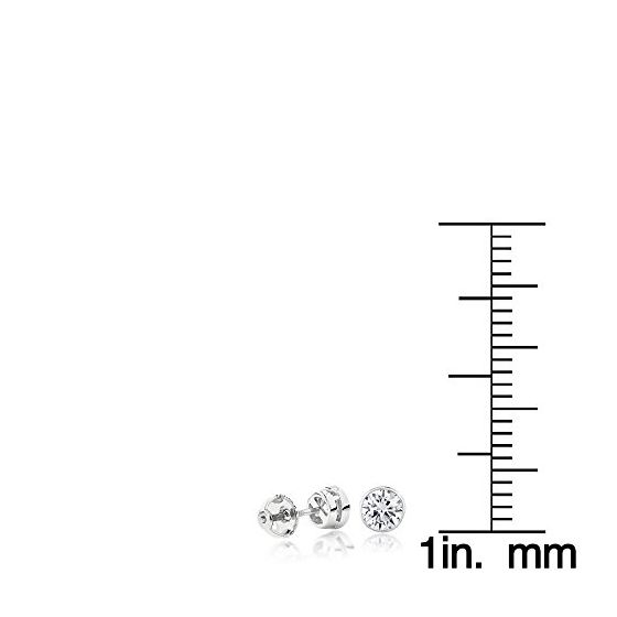 Platinum Natural Round Diamond Bezel Earrings St-4