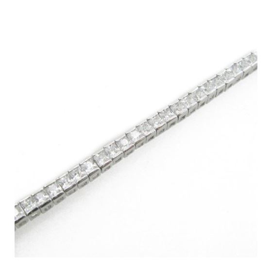 Ladies .925 Italian Sterling Silver princess cut cz bracelet Length - 8 inches Width - 3mm 4