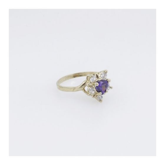 10k Yellow Gold Syntetic purple gemstone ring ajr17 Size: 8.5 4