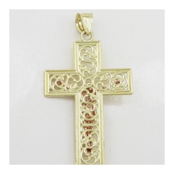 Mens 10k Yellow and Pink gold Yellow and pink gold jesus crucifix pendant GCHA20 4