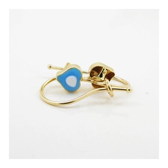 14K Yellow gold Simple heart hoop earrings for Children/Kids web61 4