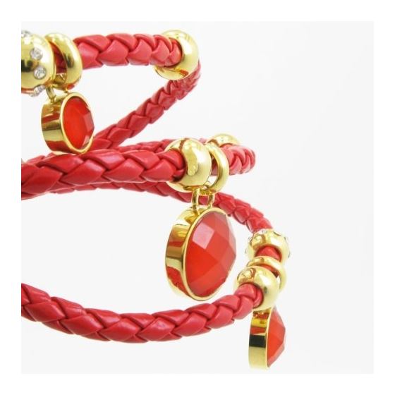 Womens red band red stone braided bracelet CBBR4 7.5 inches long and 79mm wide 4