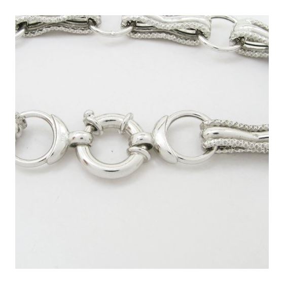 Womens Sterling silver Circular multi link bracelet 2