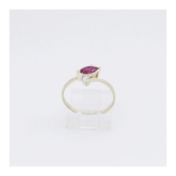 10k Yellow Gold Syntetic red gemstone ring ajr40 Size: 7.5 2