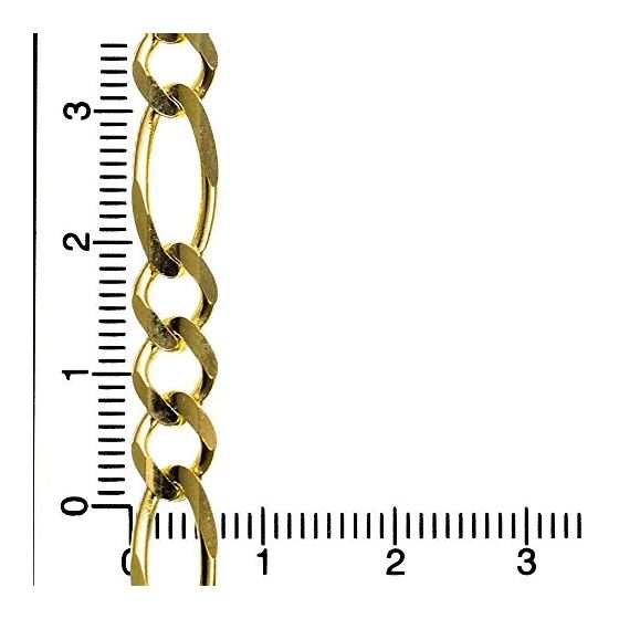 14K YELLOW Gold SOLID FIGARO Chain - 26 Inches Long 6.6MM Wide 4