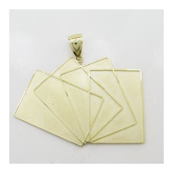 Mens 10k Yellow gold 4 Ace cards gold pendant GCHA30 4