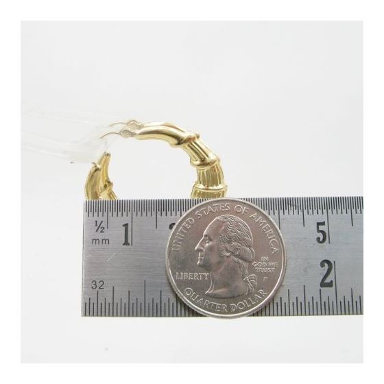 10k Yellow Gold earrings Mini bamboo hoop AGBE44 4
