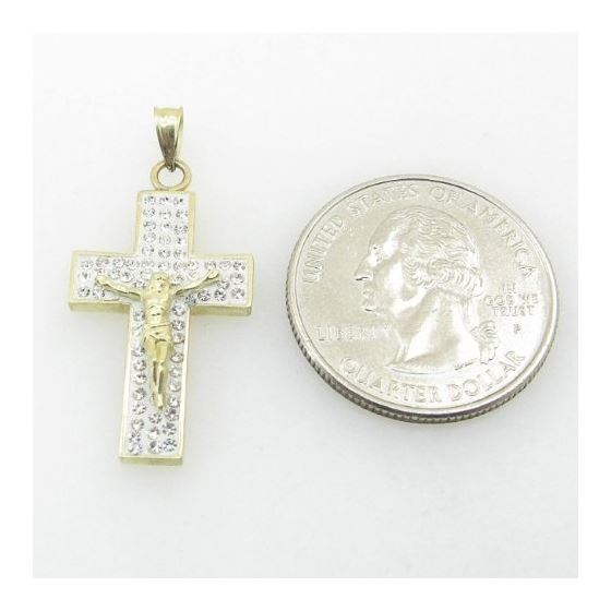 Unisex 10K Solid Yellow Gold small multirow jesus cross Length - 1.36 inches Width - 15.5mm 4