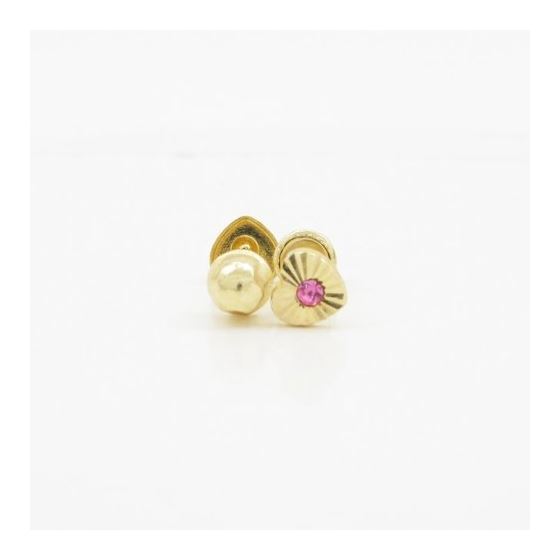 14K Yellow gold Heart cz stud earrings for Children/Kids web481 2