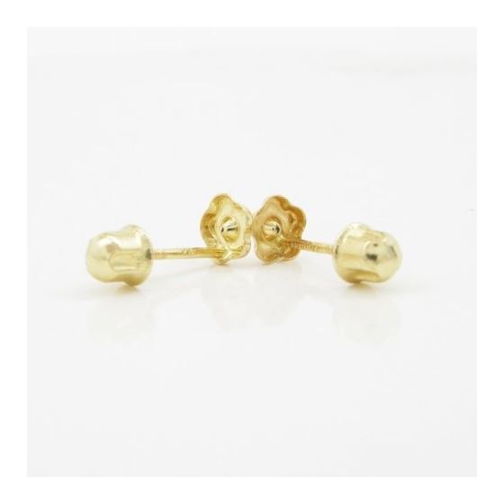 14K Yellow gold Flower cz stud earrings for Children/Kids web485 4