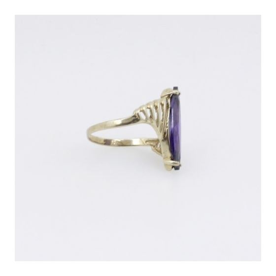 10k Yellow Gold Syntetic purple gemstone ring ajr24 Size: 7 4
