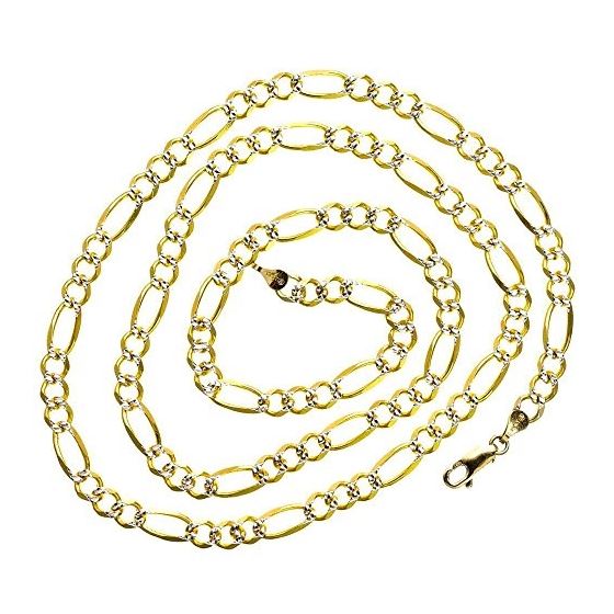 14K Diamond Cut Gold SOLID FIGARO Chain - 26 Inches Long 5.5MM Wide 2