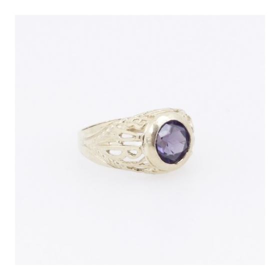 10k Yellow Gold Syntetic purple gemstone ring ajjr54 Size: 2.25 4