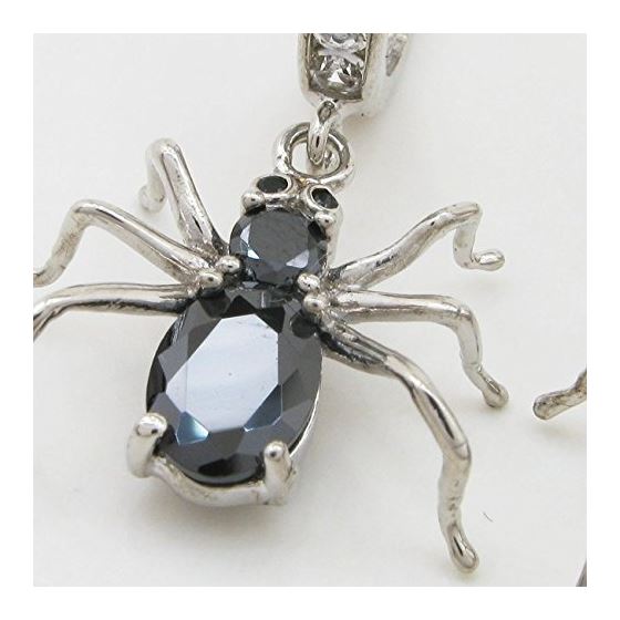 Womens Black precious stone spider chandelier earring Silver7 2