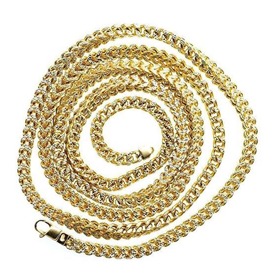 10K Diamond Cut Gold HOLLOW FRANCO Chain - 28 Inches Long 5.3MM Wide 2