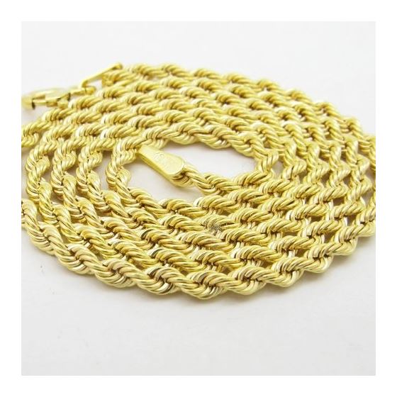 "Mens 10k Yellow Gold skinny rope chain ELNC33 16"" long and 2mm wide 2"