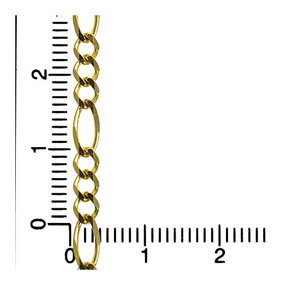 14K YELLOW Gold SOLID FIGARO Chain - 24 Inches Long 3.6MM Wide 4