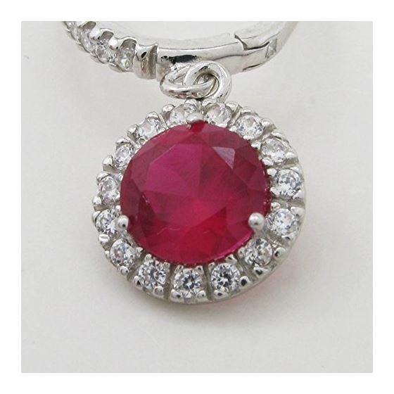 Womens Dark pink cubic zirconia drop cz chandelier earring Silver21 2