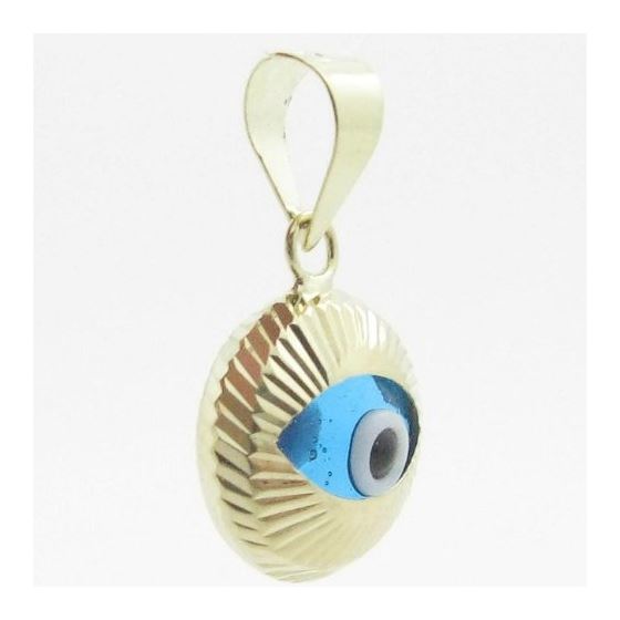 Womens bp1 kabbalah evil eye 14k solid yellow gold good luck charm pendant 2