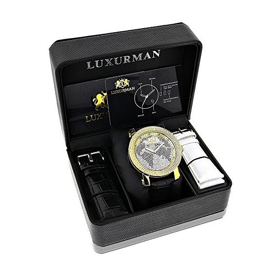 LUXURMAN Watches Worldface Mens VS Diamond Watch-4