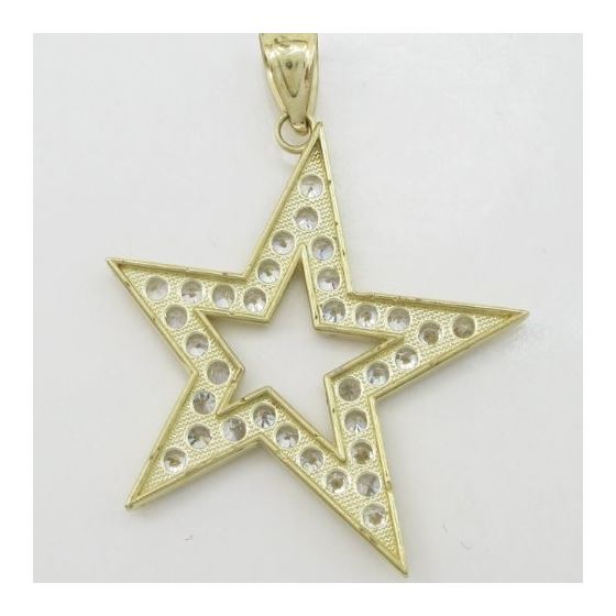 Mens 10k Yellow gold Outer star of david gold cz pendant GCHA35 4