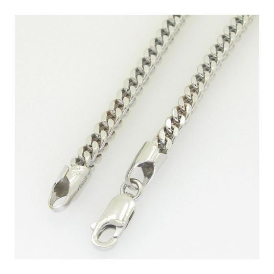 10K White Gold Franco Chain Necklace with Lobster Claw Clasp 4