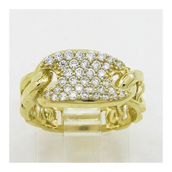 10K Yellow Gold womens designer mesh ring ASVJ25 2