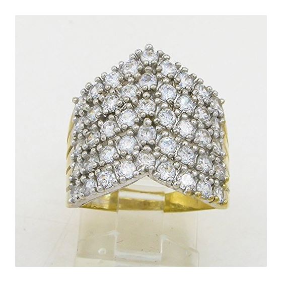 10K Yellow Gold womens cluster ring ASVJ18 2