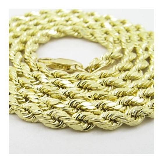 "Mens 10k Yellow Gold rope chain ELNC2 22"" long and 3mm wide 2"