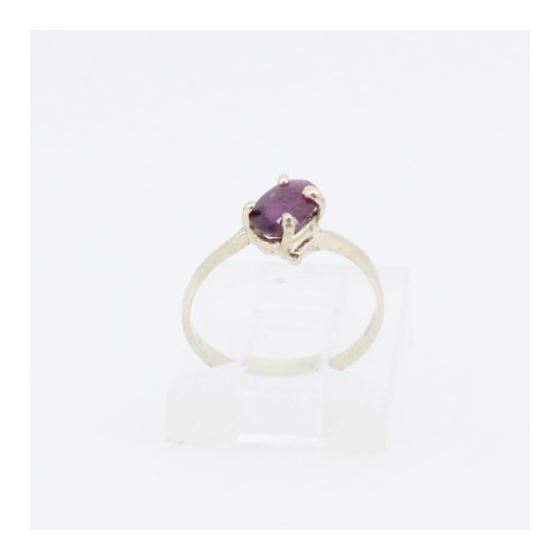 10k Yellow Gold Syntetic red gemstone ring ajjr47 Size: 2.5 2