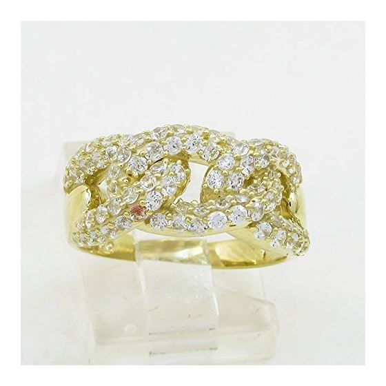 10K Yellow Gold womens designer mesh ring ASVJ23 2