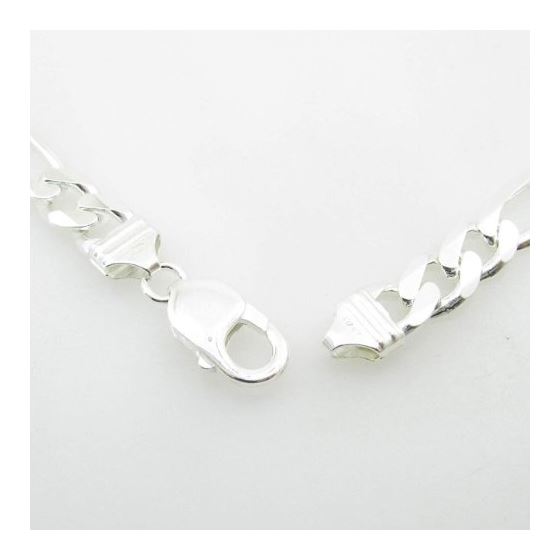 Silver Figaro link chain Necklace BDC78 4