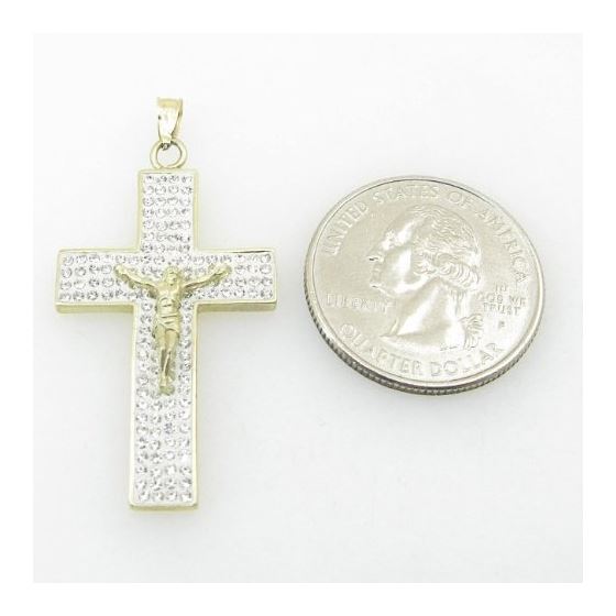 Mens 10K Solid Yellow Gold big multirow jesus cross Length - 1.73 inches Width - 21.5mm 4