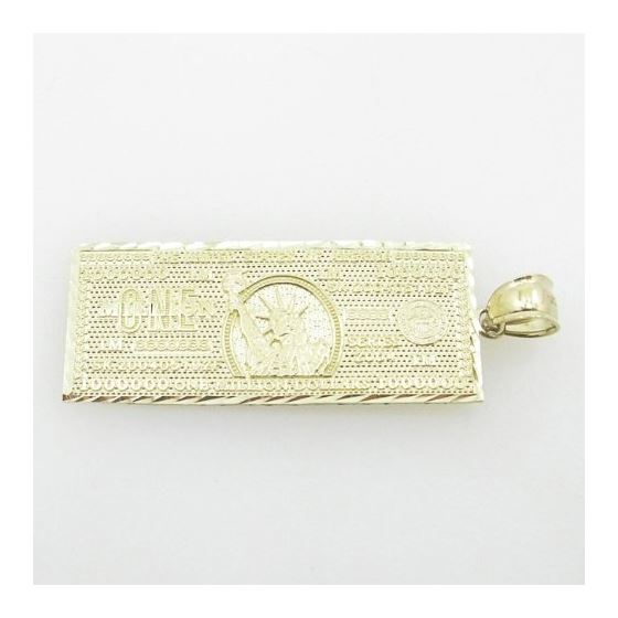 Mens 10K Solid Yellow Gold one million dollar bill pendant Length - 1.85 inches Width - 16mm 2