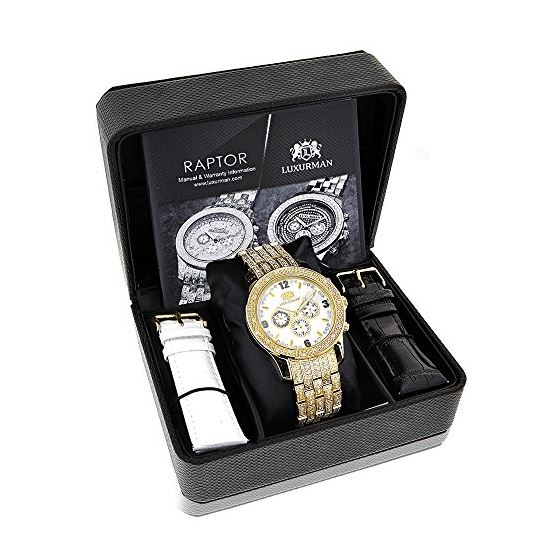 LUXURMAN Mens Diamond Watch 1Ct. Yellow Gold-4