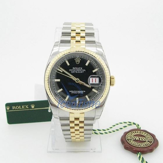 Rolex Datejust Black Index Dial Jubilee Bracelet Two Tone Mens Watch 2