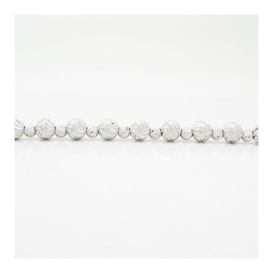 Mens Sterling silver White small big bead ball link bracelet 4