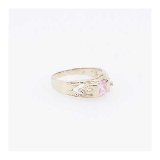 10k Yellow Gold Syntetic pink gemstone ring ajr23 Size: 3.25 4