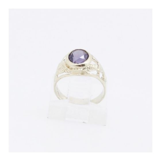 10k Yellow Gold Syntetic purple gemstone ring ajjr94 Size: 2 2