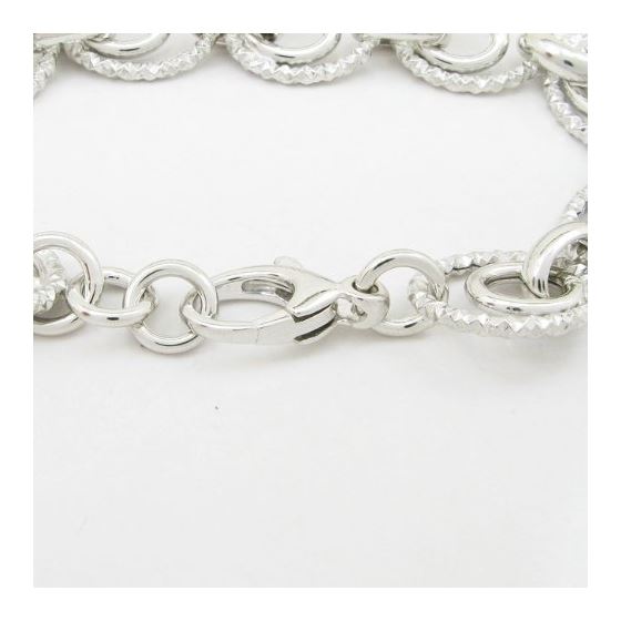 Womens Sterling silver Multi round link bracelet 2