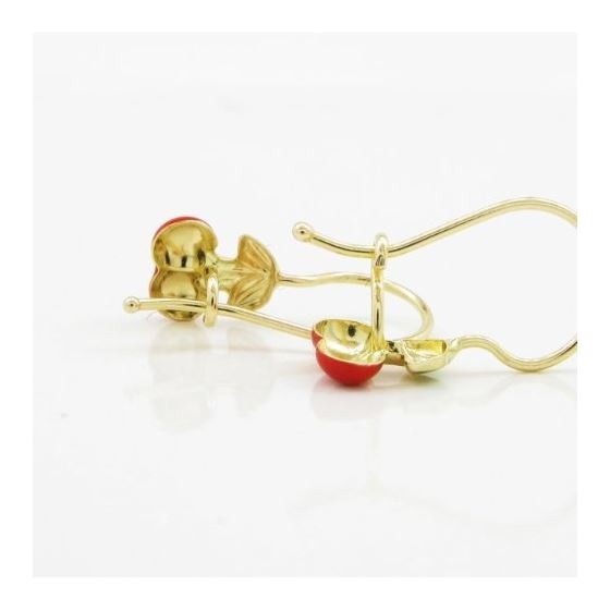 14K Yellow gold Cherry hoop earrings for Children/Kids web165 4