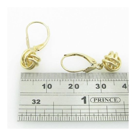 womens bp20 fancy earrings 14K yellow gold italian ball stud huggie hoop 4