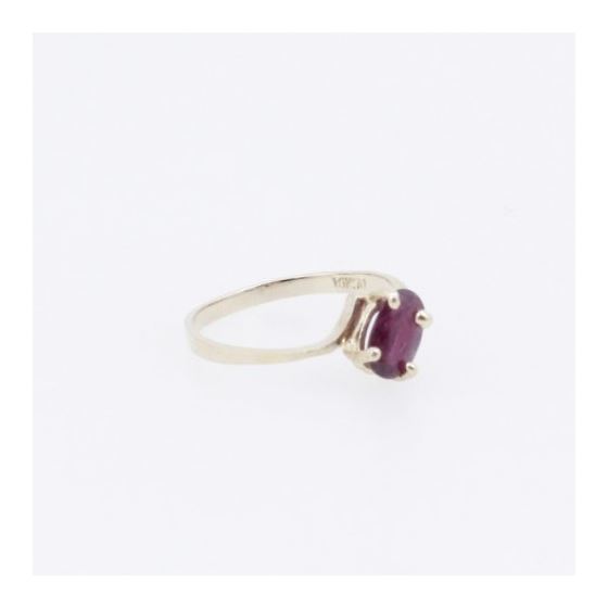 10k Yellow Gold Syntetic red gemstone ring ajjr47 Size: 2.5 4