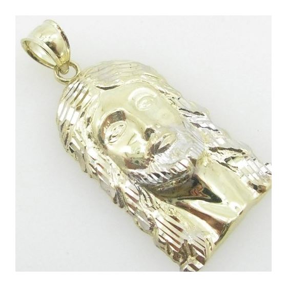 Mens 10K Solid Yellow Gold jesus head pendant Length - 1.57 inches Width - 20.5mm 2