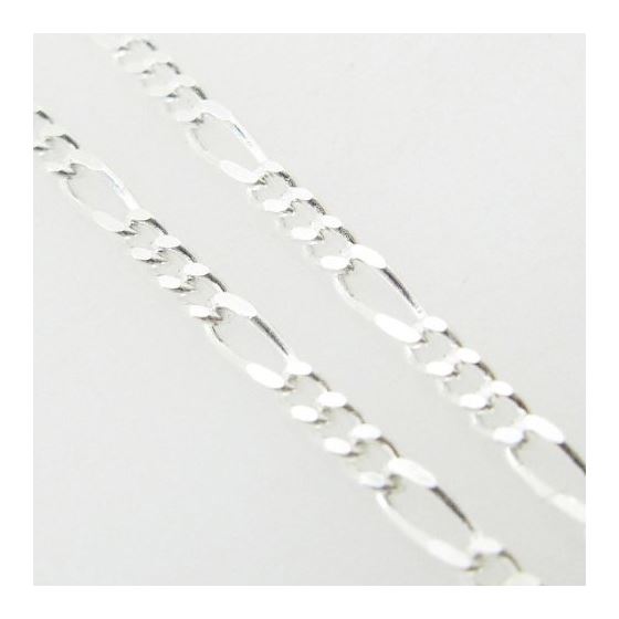 Silver Figaro link chain Necklace BDC63 2